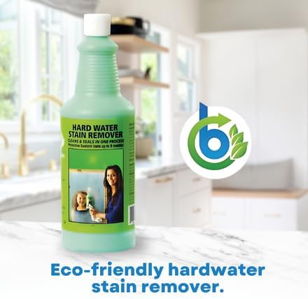 BioClean Hard Water Stain Remover 40 oz | Extra Strength Bathroom & Kitchen Cleaner, Eco-Friendly & Non-Toxic, Removes Stubborn Stains, Soap Scum & Grime
