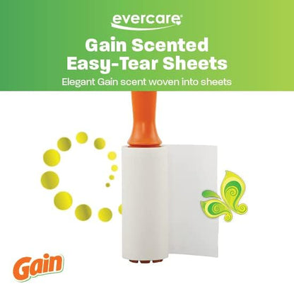 Evercare Gain Scented All-Purpose Lint Roller Brushes with 50 Sheets, Pack of 3 Manual Refillable Lint Rollers with Gain Scent (150 Sheets Total)