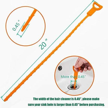 9-Piece Drain Clog Remover Kit - 35.5" Metal Clog Remover, 6x25" Drain Snake Hair Removal Tools, 2x18" Flexible Cleaning Brushes for Bathroom, Kitchen Sink, Shower, Toilet & Tub Drain Cleaning