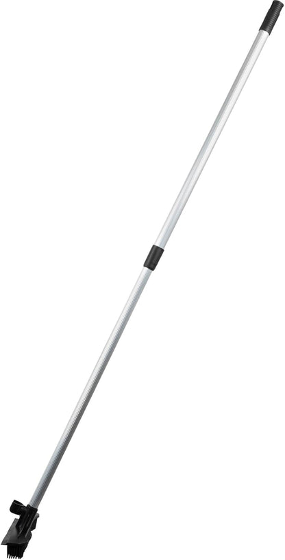 ForPro Extendable Salon Broom, Non-Scratch Rubber Bristles, Aluminum Handle Adjustable to 51.5”, Ideal for Pet Hair, Lint, Dust, Dirt, Black