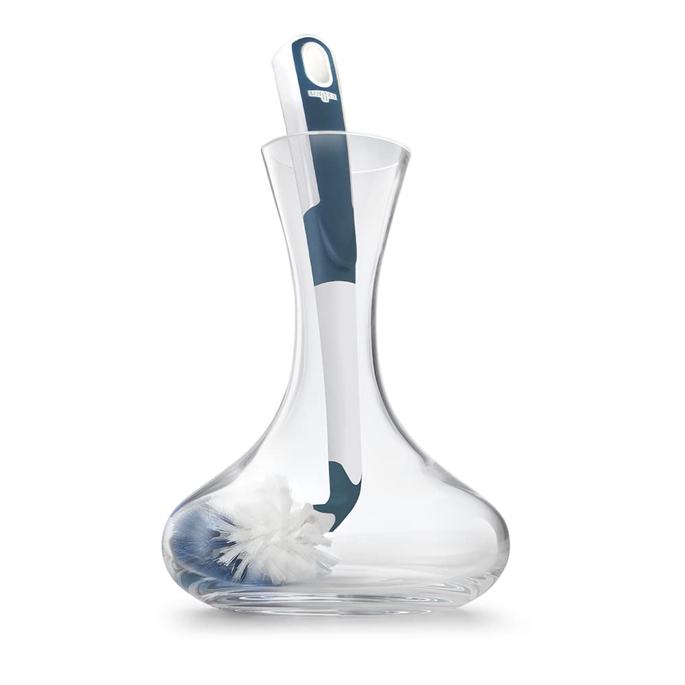 Unger Sink and Dish Scrub Brush, Kitchen Washing Scrubber for Hard-to-Reach Corners, Small Cleaning Supplies, Non-Scratch Bristles, Glassware, Pots, Pans, Tumblers, Drains, and Disposals