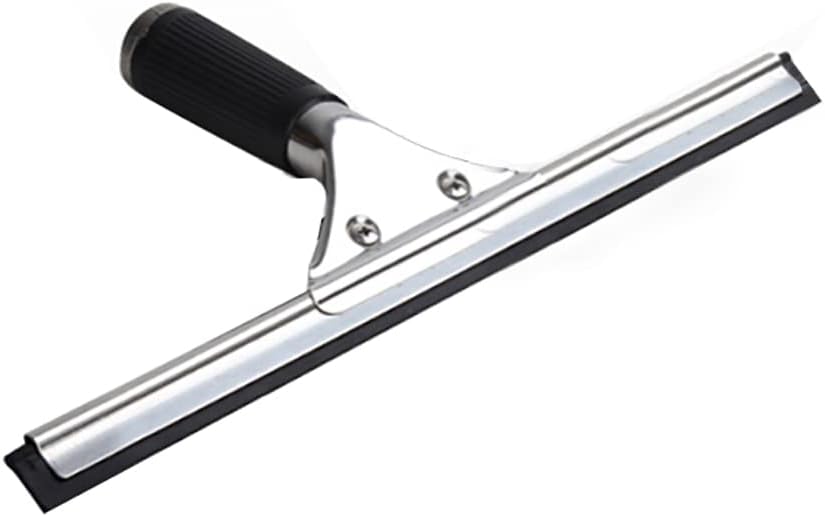 45cm 18in Grip Glass Squeegee for Window Cleaning,Stainless Steel All Purpose Squeegee with Non-Slip Handle for Shower Doors Window Car Mirror Glass (18in/45cm, Black)