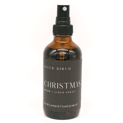 River Birch Luxury Linen and Room Spray - Home Signature Scent Balsam and Cedar Room Fragrance Spray - Fragrant Fresh Linen Air Freshener For Bedding - Handmade in Texas - 4 oz Glass Amber Bottle