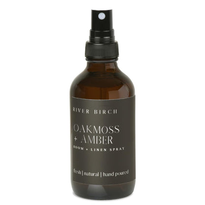 River Birch Luxury Linen and Room Spray - Home Signature Scent Balsam and Cedar Room Fragrance Spray - Fragrant Fresh Linen Air Freshener For Bedding - Handmade in Texas - 4 oz Glass Amber Bottle