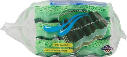 Dawn Power Clean Wedge-Shaped Scrubber Sponges, Pack of 3, Green