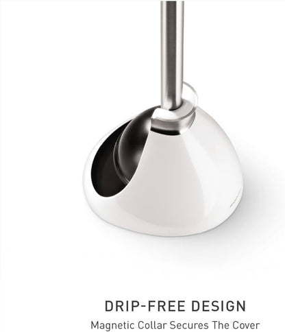 simplehuman Replacement Toilet Brush Head, Easy Screw On, Stiff Outer Bristles, Black Plastic
