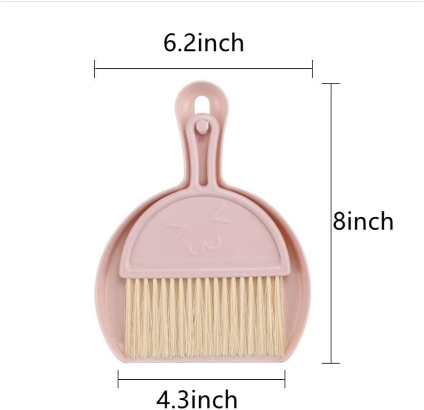 Small Broom and Dustpan Set for Home, Mini Clean Brush with Dust Pans Cute Hand Broom Brush Dust Pan with Hanger Hole, Small Cleaning Brush Set for Desktop Computer Table Keyboard (green-1pc)