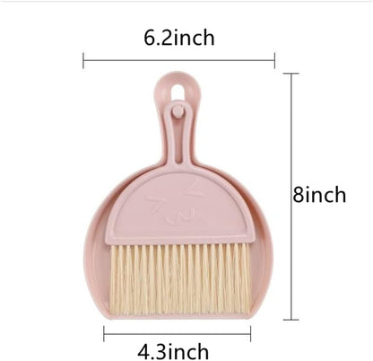 Small Broom and Dustpan Set for Home, Mini Clean Brush with Dust Pans Cute Hand Broom Brush Dust Pan with Hanger Hole, Small Cleaning Brush Set for Desktop Computer Table Keyboard (green-1pc)
