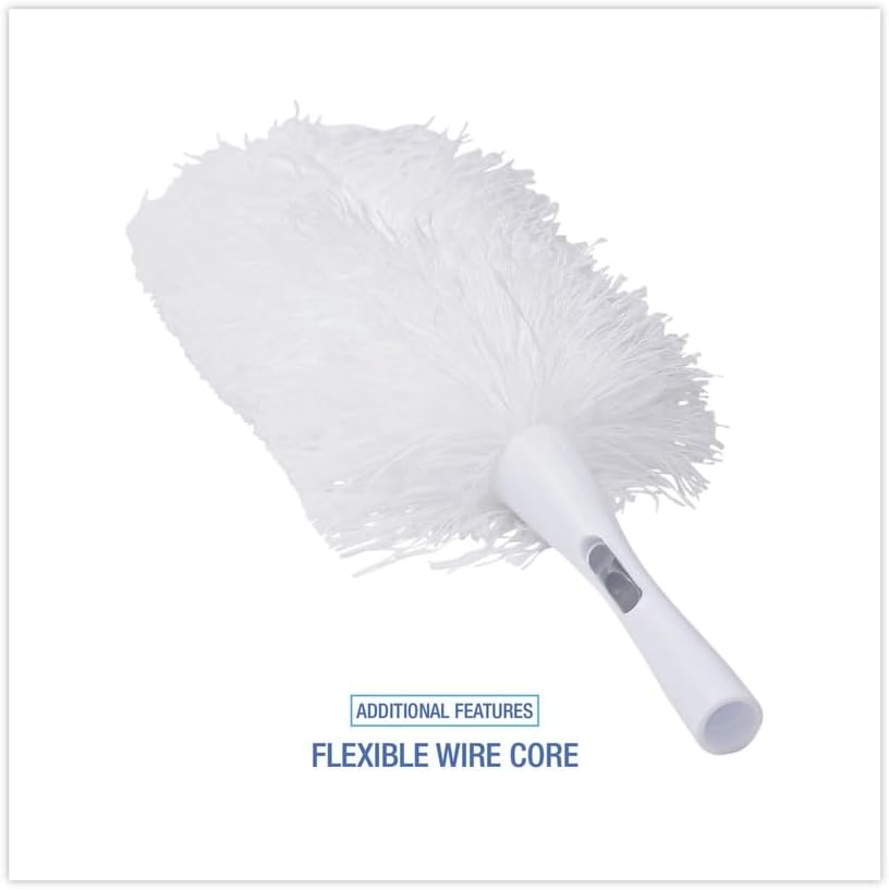 Boardwalk Microfeather Duster, Microfiber Feathers, Washable, 23", White