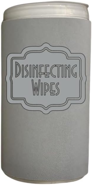 Disinfecting Wipes Cover with Silver Label Modern (Large, Black)