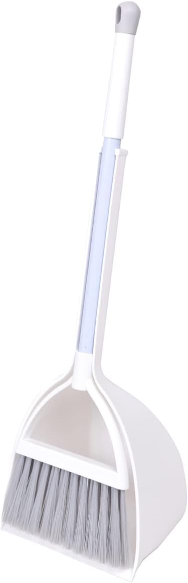 Mini Broom with Dustpan for Kids,Little Housekeeping Helper Set (Light Blue)