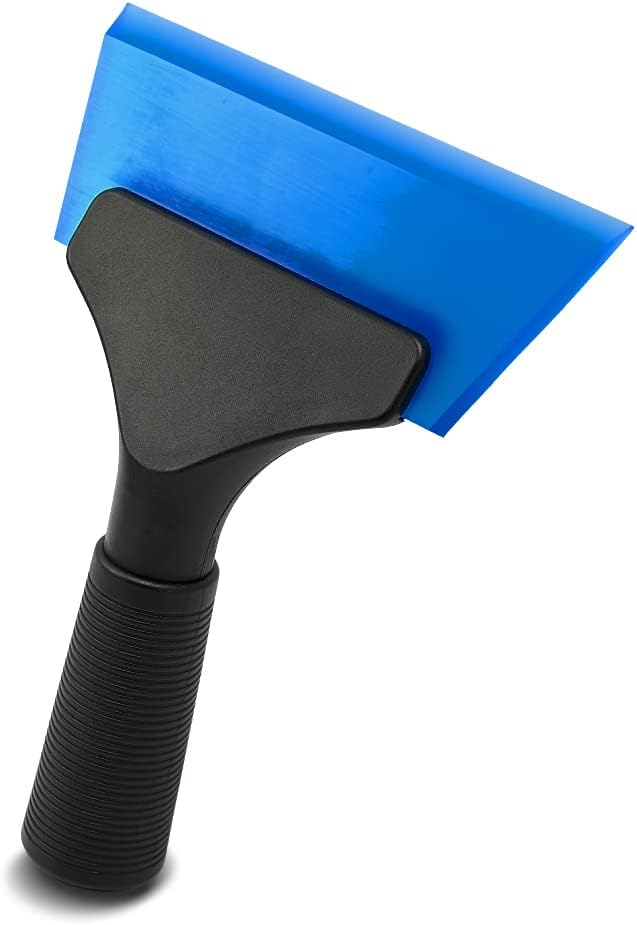 FOSHIO Small Squeegee with 5 Inch Dark Blue Rubber Blade Mini Wiper Window Tinting Tools for Mirror Glass Window Cleaner with Non-Slip Handle, 2 Pack