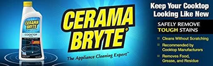 Cerama Bryte Removes Tough Stains Cooktop and Stove Top Cleaner for Glass - Ceramic Surfaces, 18 Ounces, 2 Pack