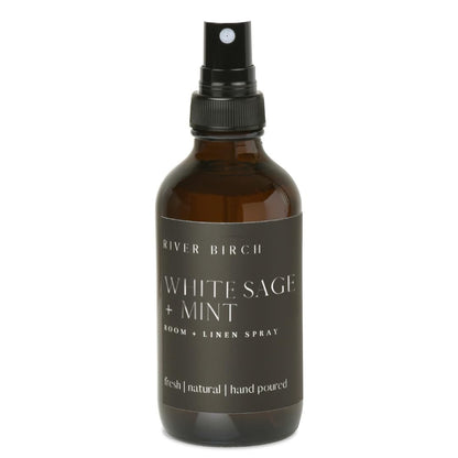 River Birch Luxury Linen and Room Spray - Home Signature Scent Balsam and Cedar Room Fragrance Spray - Fragrant Fresh Linen Air Freshener For Bedding - Handmade in Texas - 4 oz Glass Amber Bottle