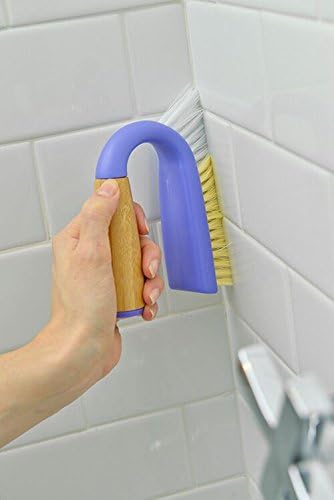 Full Circle Grunge Buster, Grout & Tile Scrub Brush, Recycled Materials, Tough & Durable, Grey
