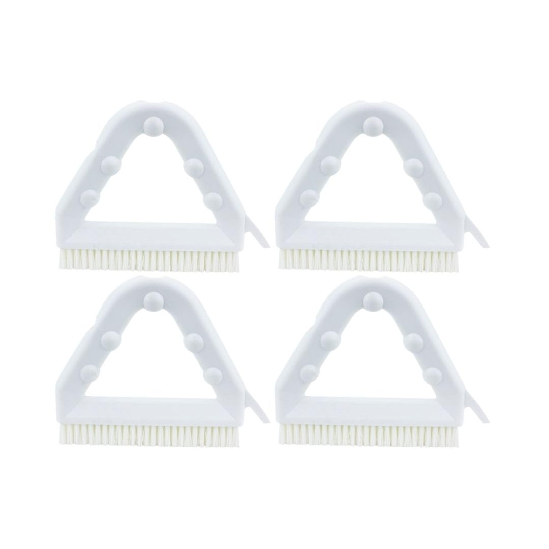 SPARTA Plastic Commercial Grout Brush, Triangle-Shaped Scrub Brush with Scraper and Two Threaded Holes for Attaching Handle (Sold Separately), 9 x 7 x 7 Inches, Gray