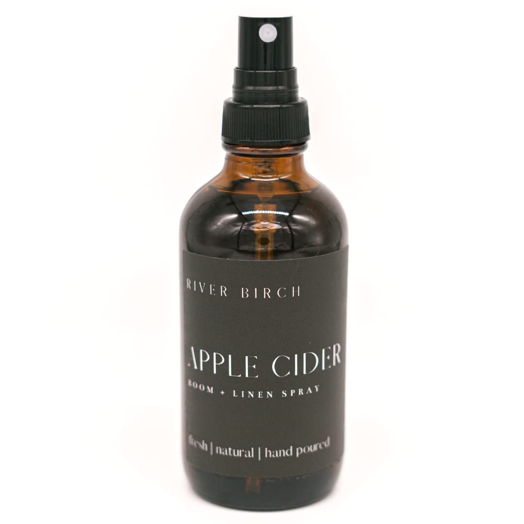 River Birch Luxury Linen and Room Spray - Home Signature Scent Balsam and Cedar Room Fragrance Spray - Fragrant Fresh Linen Air Freshener For Bedding - Handmade in Texas - 4 oz Glass Amber Bottle