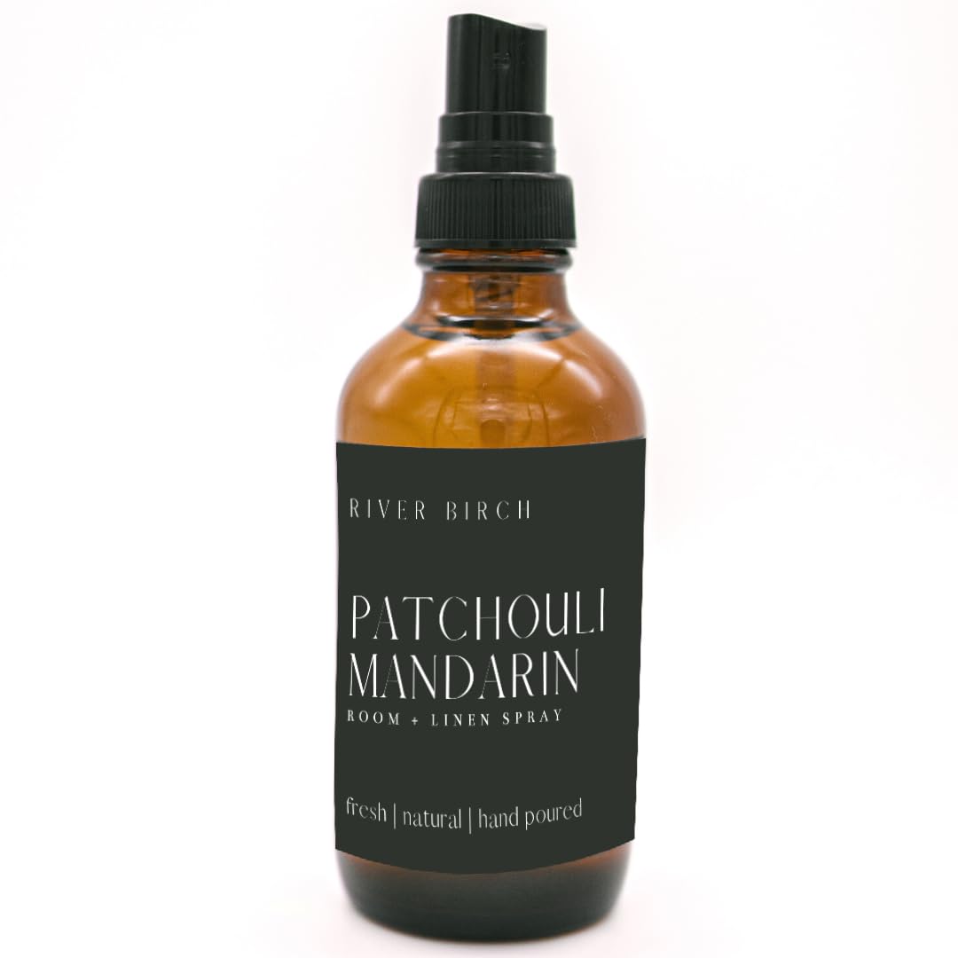 River Birch Luxury Linen and Room Spray - Home Signature Scent Balsam and Cedar Room Fragrance Spray - Fragrant Fresh Linen Air Freshener For Bedding - Handmade in Texas - 4 oz Glass Amber Bottle