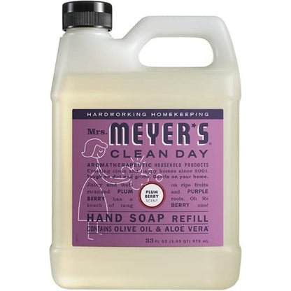 Mrs. MEYER'S Liquid Hand Soap Variety, 1 Plum Berry Refill, 1 Plum Berry Hand Soap (Vareity Pack)