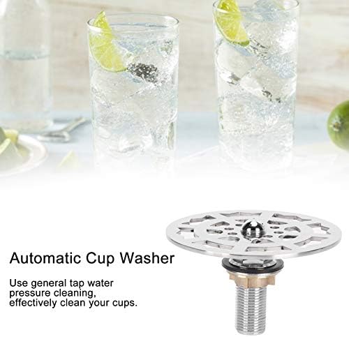 Glass Rinser for Kitchen Sink, Professional Bar Glass Rinser Faucet Stainless Steel Automatic Cup Washer Cleaner Accessory for Home Kitchen Sink Restaurant Bar Hotel