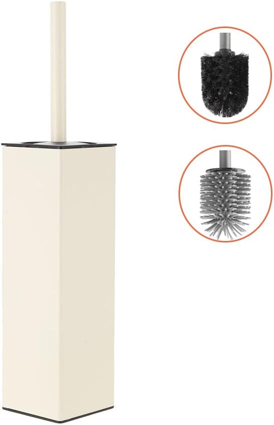 BGL Toilet Brush and Holder Set, Matte Black Freestanding for Bathroom Storage and Organization, Square Design Sturdy and Space Saving