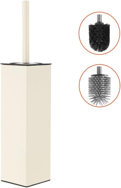 BGL Toilet Brush and Holder Set, Matte Black Freestanding for Bathroom Storage and Organization, Square Design Sturdy and Space Saving