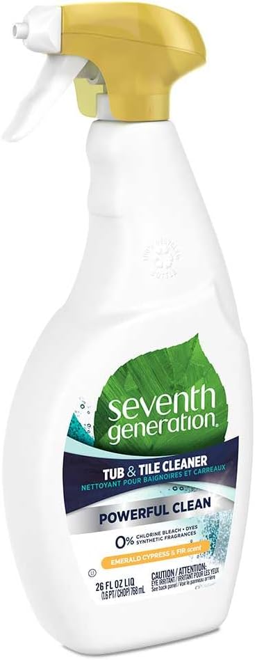 Seventh Generation Tub & Tile Cleaner, Emerald Cypress & Fir Scent, 26 Fluid Ounce (Pack of 8)