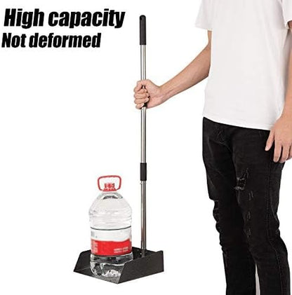 Metal Broom with Dustpan Combo Set-Long Handle Broom with Dustpan,Heavy Duty Standing Dust Pan & Soft Bristles Brooms,Indoor Outdoor Dust Pan Brooms for Home Office Lobby Floor