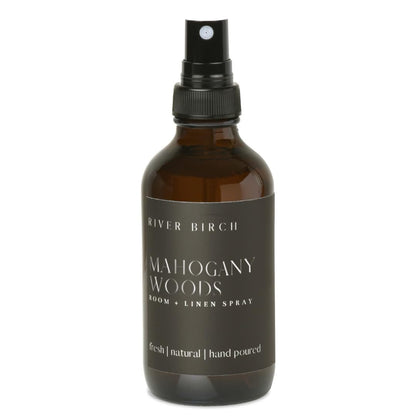 River Birch Luxury Linen and Room Spray - Home Signature Scent Balsam and Cedar Room Fragrance Spray - Fragrant Fresh Linen Air Freshener For Bedding - Handmade in Texas - 4 oz Glass Amber Bottle