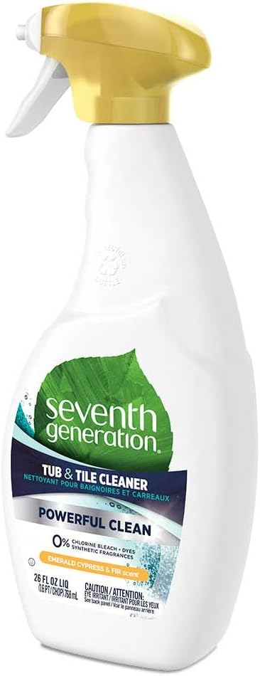 Seventh Generation Tub & Tile Cleaner, Emerald Cypress & Fir Scent, 26 Fluid Ounce (Pack of 8)