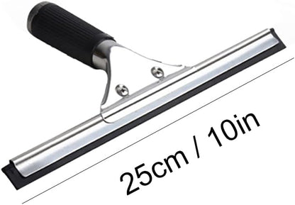 45cm 18in Grip Glass Squeegee for Window Cleaning,Stainless Steel All Purpose Squeegee with Non-Slip Handle for Shower Doors Window Car Mirror Glass (18in/45cm, Black)