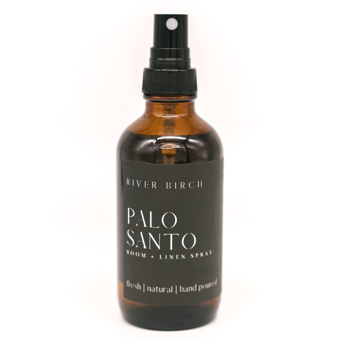 River Birch Luxury Linen and Room Spray - Home Signature Scent Balsam and Cedar Room Fragrance Spray - Fragrant Fresh Linen Air Freshener For Bedding - Handmade in Texas - 4 oz Glass Amber Bottle