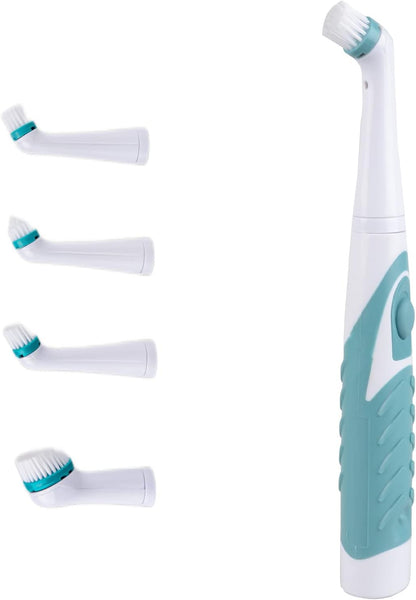 Electric Brush with 4-in-1 Multiple Brush Heads, Cordless Motorized Cleaning Brush for Bathroom, Toilet, Kitchen, Tile, Crevice