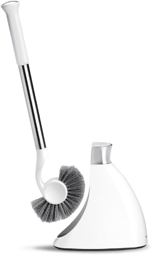 simplehuman Replacement Toilet Brush Head, Easy Screw On, Stiff Outer Bristles, Black Plastic
