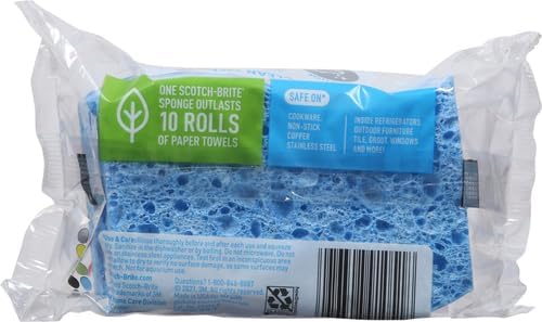 Scotch-Brite Scrub Dots Non-Scratch Scrub Sponge, Rinses Clean, for Washing Dishes and Cleaning Kitchen, 3 Scrub Sponges