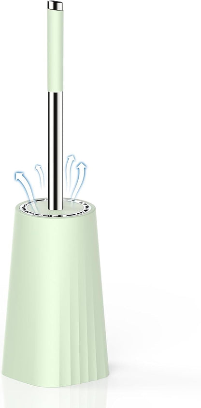 SetSail Toilet Brush, Compact Size Toilet Bowl Brush and Holder Toilet Brushes for Bathroom with Stainless Steel Handle Toilet Cleaner Brush with Durable Scrubbing Bristles, Splash-Proof