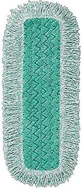 Rubbermaid Commercial Products HYGEN 24" Microfiber Dust Pad with Fringe Green for Janitorial/Professional Cleaners and Heavy-Duty Industrial Cleaning/Dusting/Sweeping