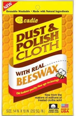Reusable Beeswax Furniture Polish Cloth - Wood Polish for Furniture or Wiping Dirt Surfaces at Home and Office - Great Cleaner for Wood, Tiles, Blinds, and Ceiling Fans | 2 Pack.