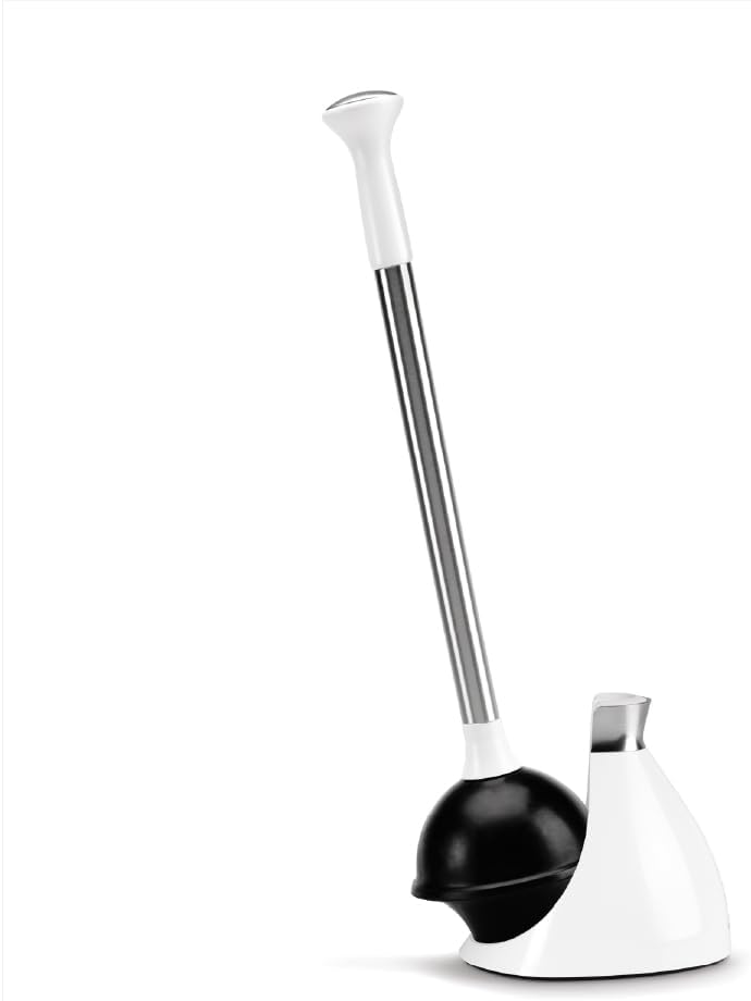 simplehuman Replacement Toilet Brush Head, Easy Screw On, Stiff Outer Bristles, Black Plastic