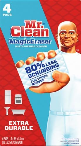 Mr. Clean Magic Eraser Sponge, All Purpose Cleaner, Cleaning Scrubber, Wall, Sneaker, Kitchen, Bathroom, Shower Cleaner, Cleaning Supplies, Melamine Sponge, Cleaning Pads, Extra Durable, 10ct