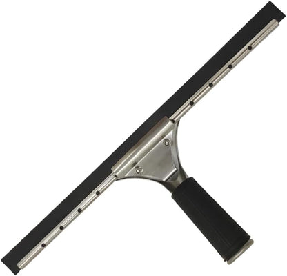 45cm 18in Grip Glass Squeegee for Window Cleaning,Stainless Steel All Purpose Squeegee with Non-Slip Handle for Shower Doors Window Car Mirror Glass (18in/45cm, Black)