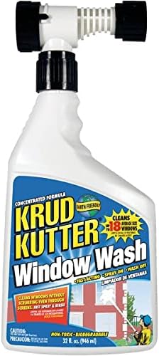 Krud Kutter Window Wash Cleaner, 32 oz, Streak Free Glass Cleaner for Windows, Mirrors and Glass Surfaces, Removes Dirt, Dust and Grime, Indoor and Outdoor Use