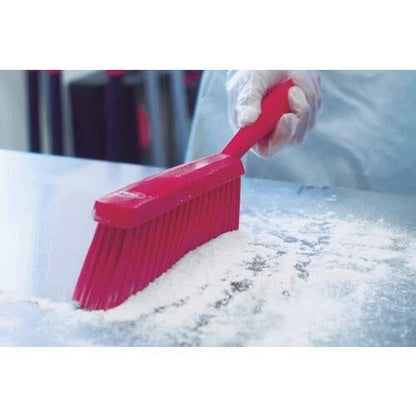 Vikan 45894 Bench Cleaning Brush, Polypropylene/Polyester Medium Bristle Dustpan Brush & Sweeper, 14 Inch, Red