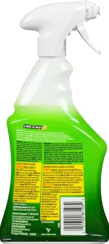 Lime-A-Way Hard Water Stain Remover Spray, Removes Lime, Calcium & Rust in Seconds, Bathroom Cleaner, 22 fl oz