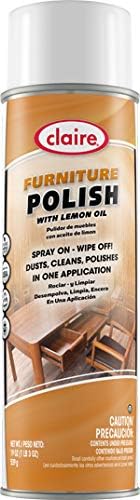 Claire CL811-12pk Furniture Polish with Lemon Oil, Orange, 19 Oz, 12 Count