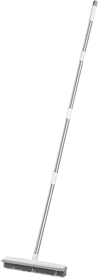 VEVOR Pet Hair Removal Broom, 58.46 in Adjustable Long Handle, Rubber Broom with Built in Squeegee Reusable Dog Cat Hair Remover, for Couch Furniture Hardwood Floor Tile