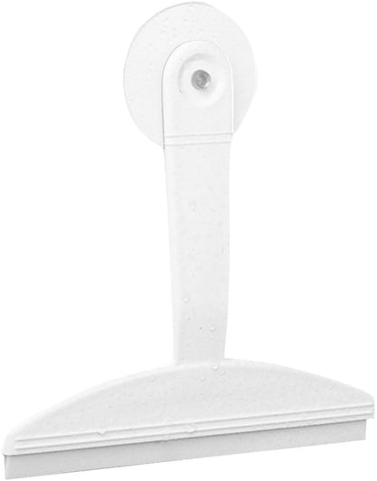 InterDesign Bathroom Shower Squeegee - 8", With Suction Hook, White