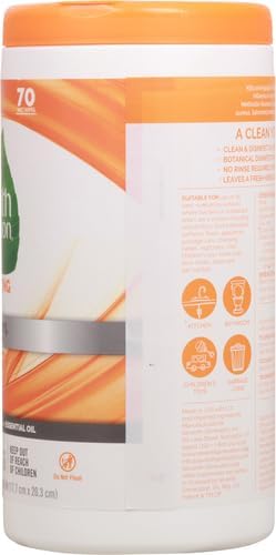 Seventh Generation Disinfecting Multi-Surface Wipes, Lemongrass Citrus Scent, 70 Wipes