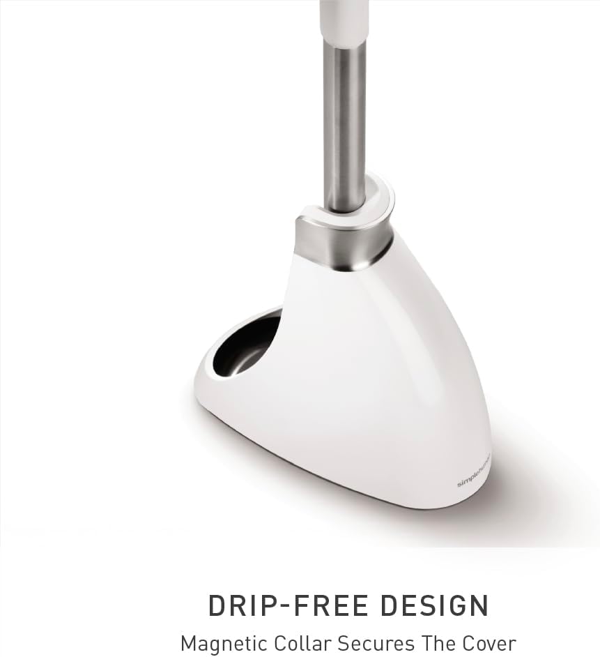 simplehuman Replacement Toilet Brush Head, Easy Screw On, Stiff Outer Bristles, Black Plastic