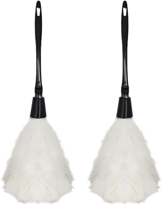 2PCS Feather Duster French Maid Accessories - Soft White Cleaning Feather Dust Prop